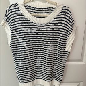 NWOT Staccato Navy and White Knit Top